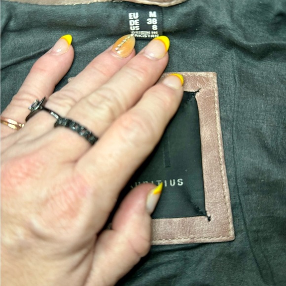 New Mauritius Distressed Leather Brown Y2K 90’s vibe Jacket Size US 8 EU M DE38 - Picture 5 of 16